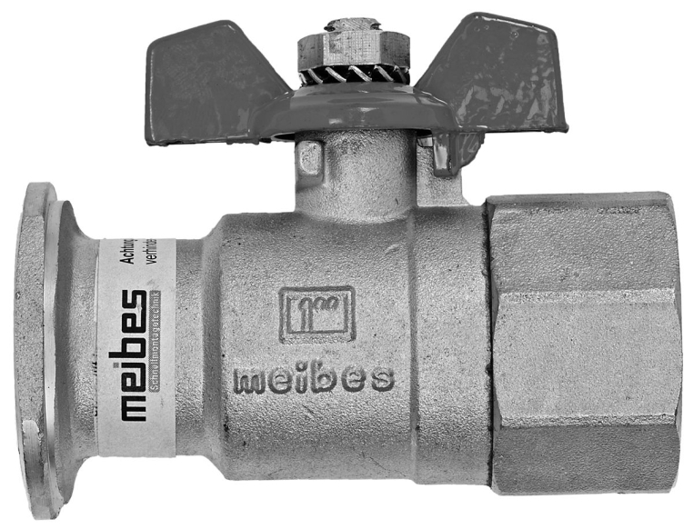 Meibes Запорный шаровый кран из латуни с обратным клапаном FL х ВР 1" 25 мм (M61851)