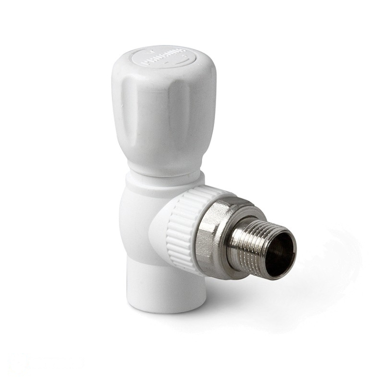 Pro Aqua PP-R Шаровой кран для радиатора 25x3/4" угловой белый (PA42110)