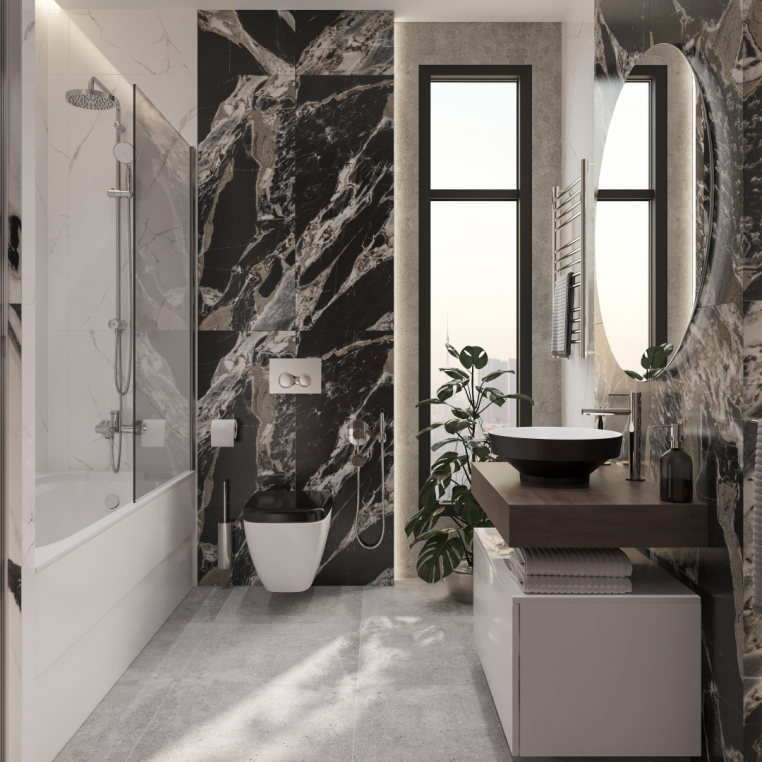 Мебель для ванной Stworki Ольборг 80 столешница дуб карпентер, без отверстий, с тумбой 80, с раковиной Vitra Water jewels