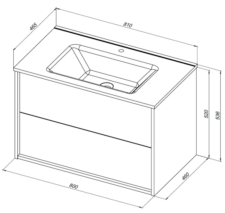 Тумба под раковину Aquanet Lino 80 (Flat) дуб веллингтон 00287543