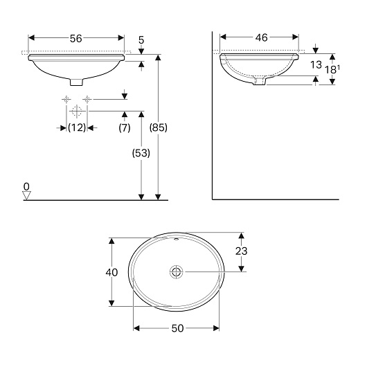 Раковина встраиваемая Geberit VariForm 56x46 500.752.01.2
