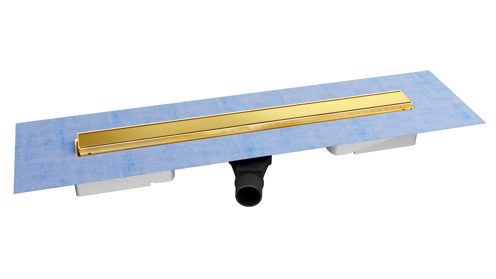 Желоб BERGES водосток В1 Keramik 600, золото глянец, S-сифон D50 H60 боковой