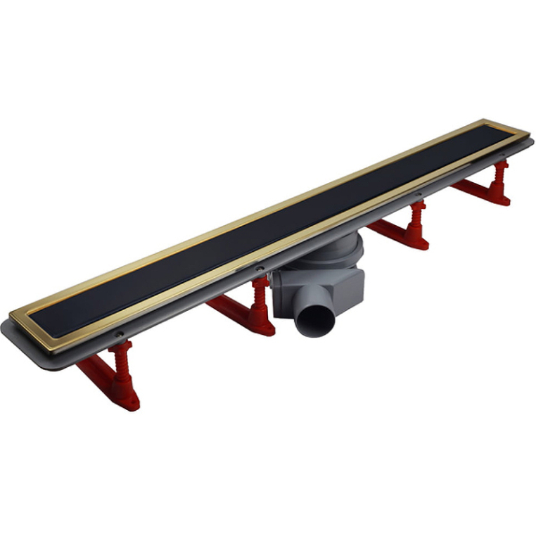 Душевой лоток Pestan Confluo Premium Line 850 Black Glass Gold 13100118 с решеткой