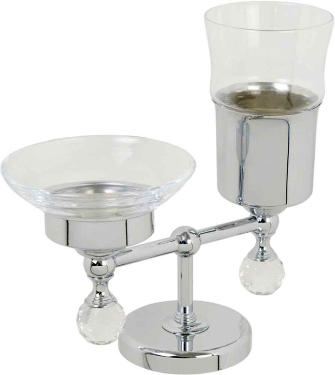 Стакан и мыльница настольные Migliore Amerida 16591 стекло/хром/Crystal