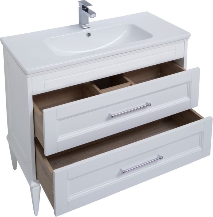 Комплект мебели для ванной Aquanet Бостон М 100 белый матовый 00210628