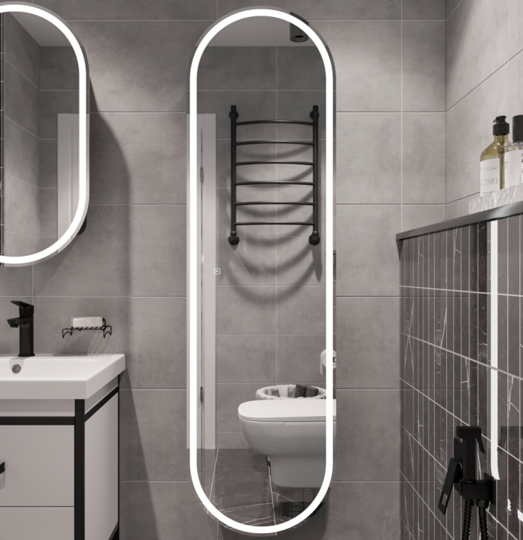 Шкаф-пенал Stworki Мальмё МВК075 45, с подсветкой, белый (МВК075)