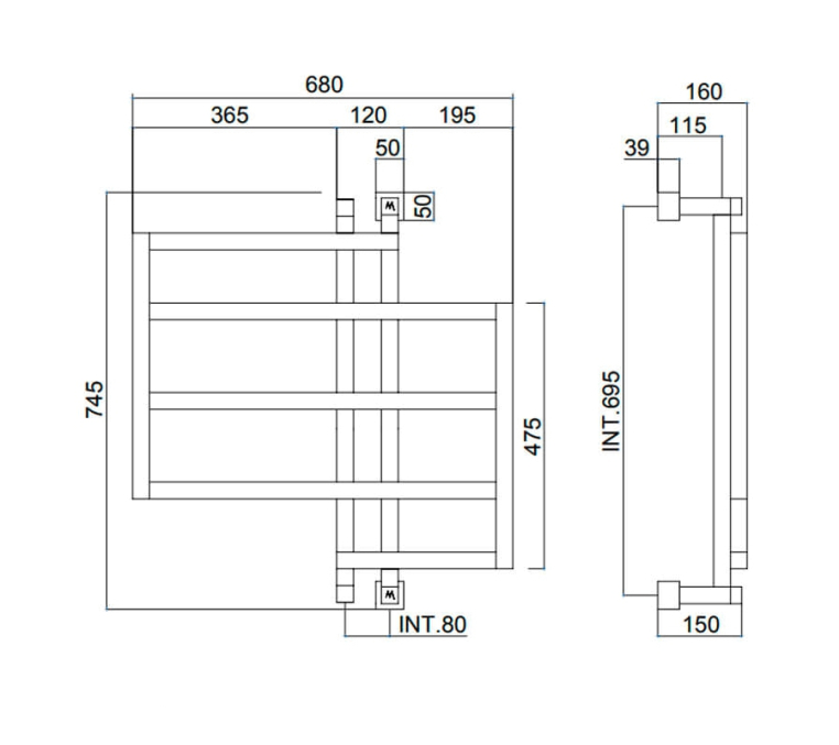 Полотенцесушитель водяной Margaroli Panorama 68x74 7204704CRN хром