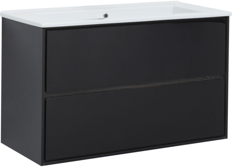 Тумба под раковину Aquanet Милан 105 черный глянец 00316690