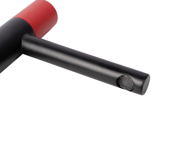 Смеситель высокий AVANGARDE черный, красный (2030RH)