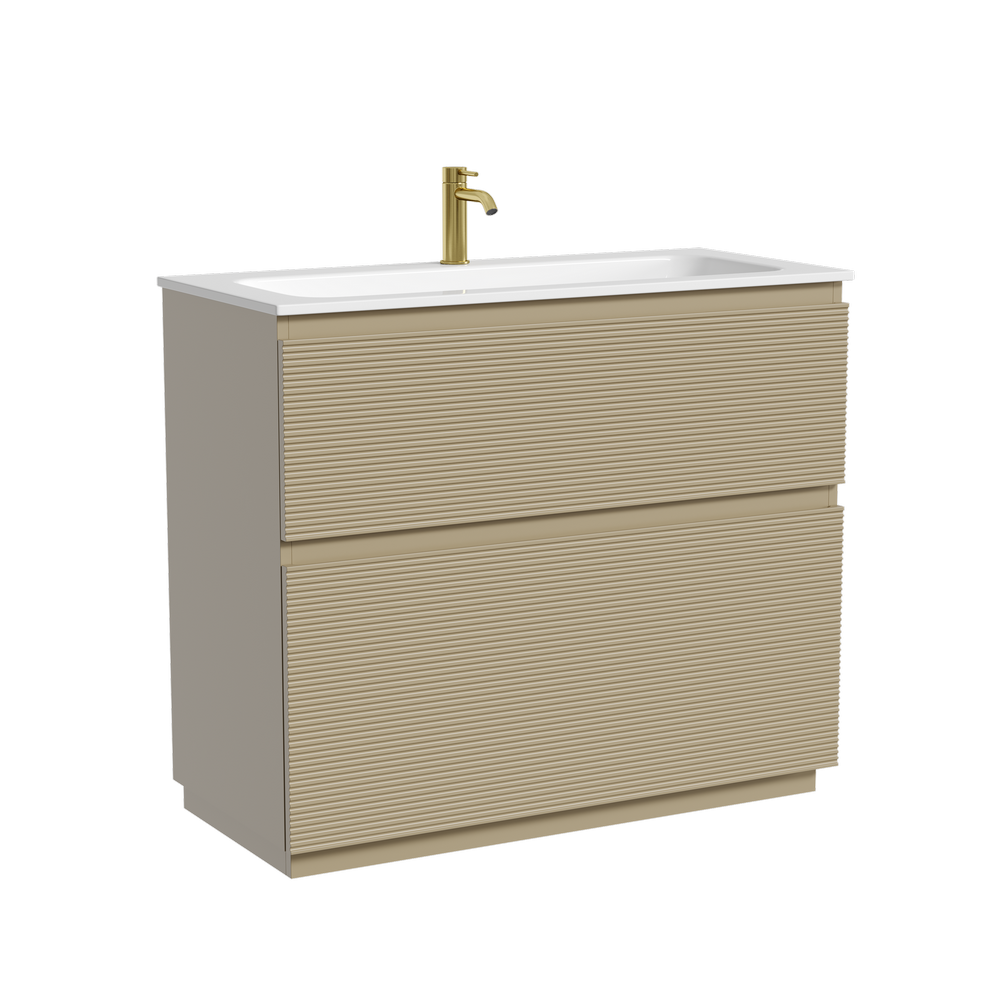 Тумба напольная SANCOS Folk Floor 995х445х850, c двумя ящиками оснащенными доводчиками, Капучино, арт.FL100FCP