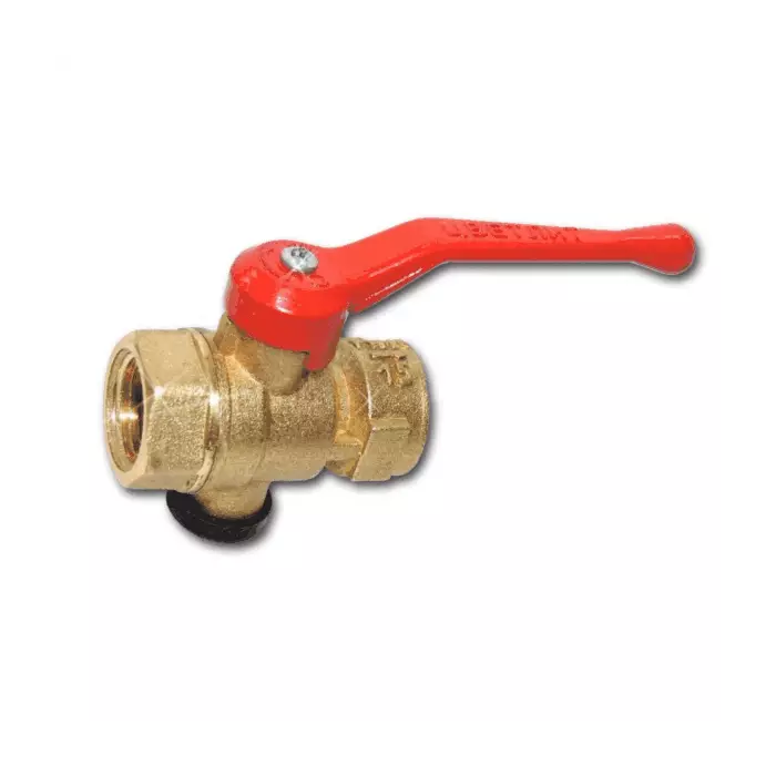 Кран для манометра шаровой латунь 11Б27п11 Ду 15 Ру16 ВР G1/2"-М20х1,5 с рукояткой без фланца флажок/рычаг Цветлит ZW10023