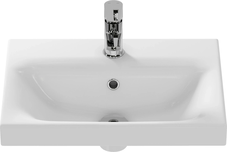 Раковина Cersanit Moduo slim 50 SLIM, 1 отв., белый, Сорт1 прямоугольная (P-UM-MOD50SL/1)