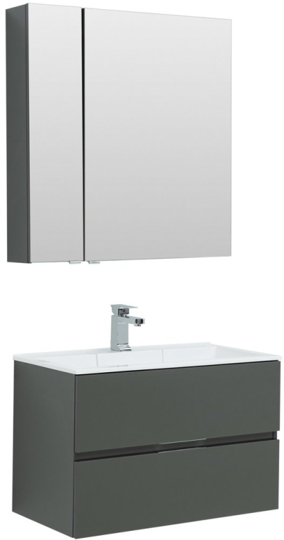 Комплект мебели Aquanet Алвита 80 серый антрацит (00215120+00187094+00240109)