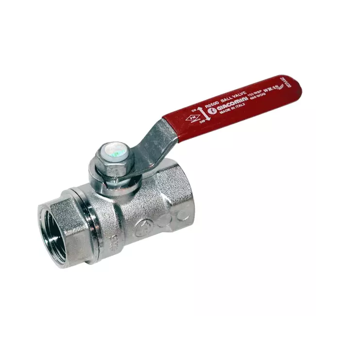 Кран шаровой латунь хром R250D Ду 25 Ру35 ВР рычаг Giacomini R250X005