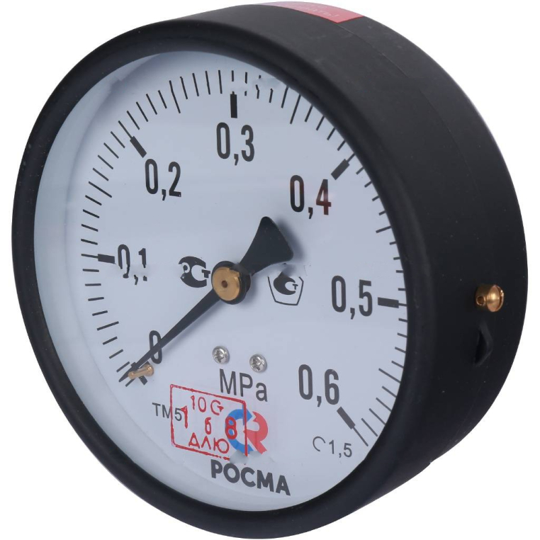 00000000906 РОСМА ТМ-510Т.00 (0-0,6 MPa) G1/2 МАНОМЕТР 100мм, общетехнический, осевое присоединение, КТ 1,5.
