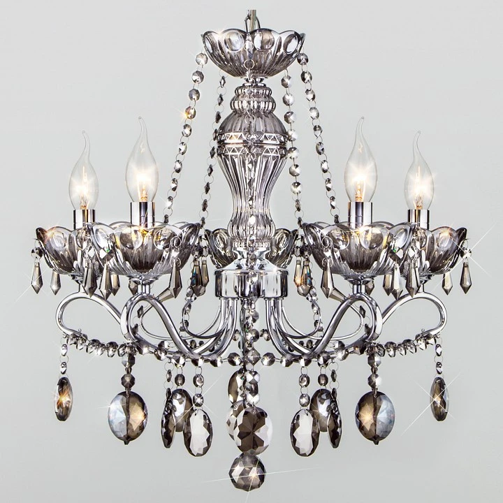 Потолочная люстра Eurosvet Teodore 10103/5 хром/дымчатый хрусталь Strotskis