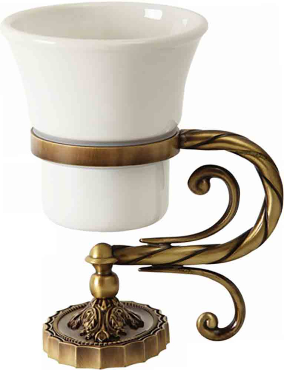 Стакан настольный Migliore Edera 16905 керамика/бронза