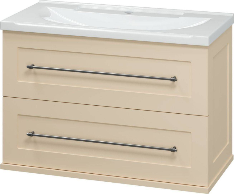 Тумба под раковину Misty Марта 80 с 2 ящ. подвесная бежевый