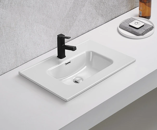 Раковина Gid 9070s 71156 встраиваемая сверху белая 71x46.5x17