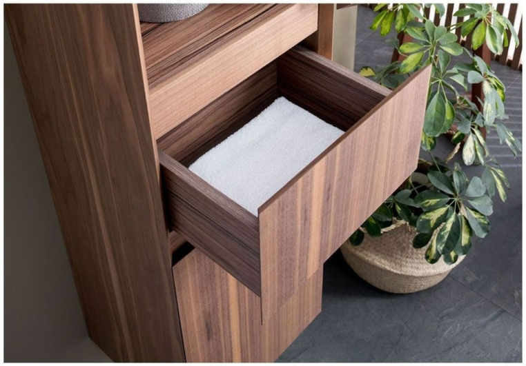 Шкаф-пенал для ванной Aquanet Нью-Йорк 35 L орех 00257886