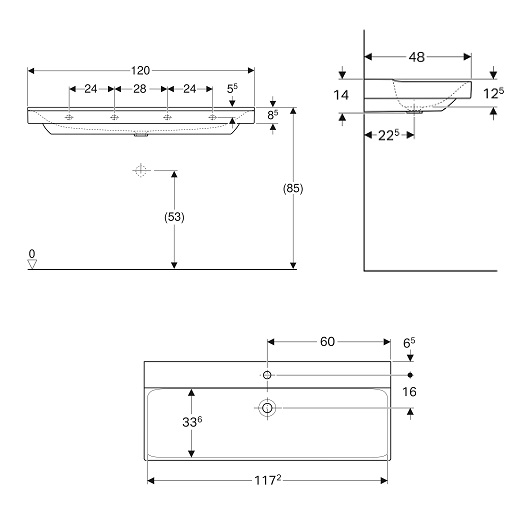 Раковина Geberit Xeno² 500.551.01.1