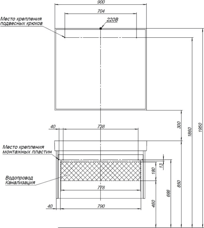 Мебель для ванной Aquanet Nova 90 белый (2 ящика) 00243256