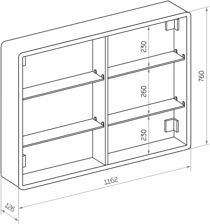Мебель для ванной Stworki Берген 60 серая со светлой столешницей 122, раковина Moduo 55 Leaf, R