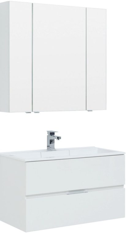 Комплект мебели Aquanet Алвита 90 белая (235340+00187182+235343)
