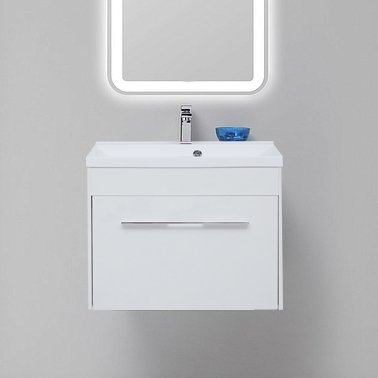 Тумба с раковиной Aquanet Августа 75 белая (00210028+00281221)