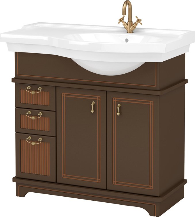 Тумба под раковину Aquanet Луис 90 темный орех R (00176987)