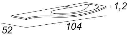 Раковина Cezares Vague 104 см 50154 правая