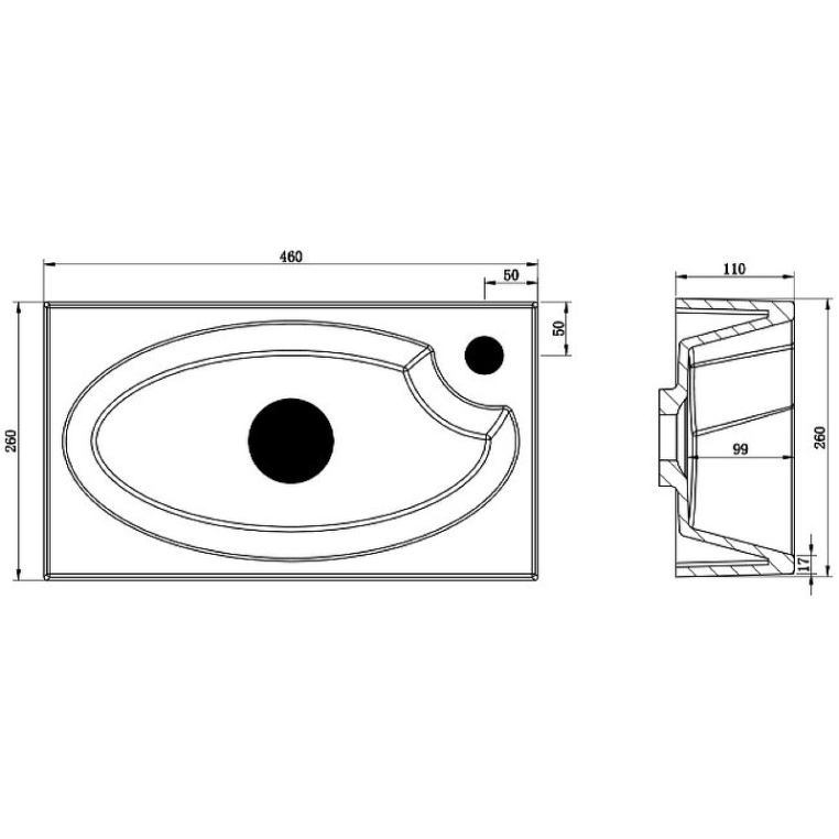 Раковина BelBagno  45 прямоугольная (BB-460-PM-LVB)