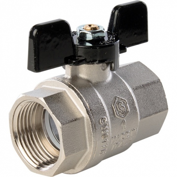 STOUT Кран шаровой полнопроходной, ВР/ВР, ручка бабочка 1" (SVB-0002-000025)