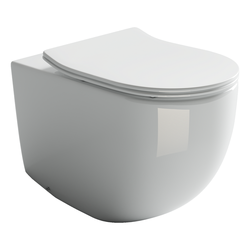 Приставные унитазы CERAMICANOVA CN4004 Напольный пристенный унитаз-соло METROPOL Rimless, глубокий смыв, горизонтальный выпуск