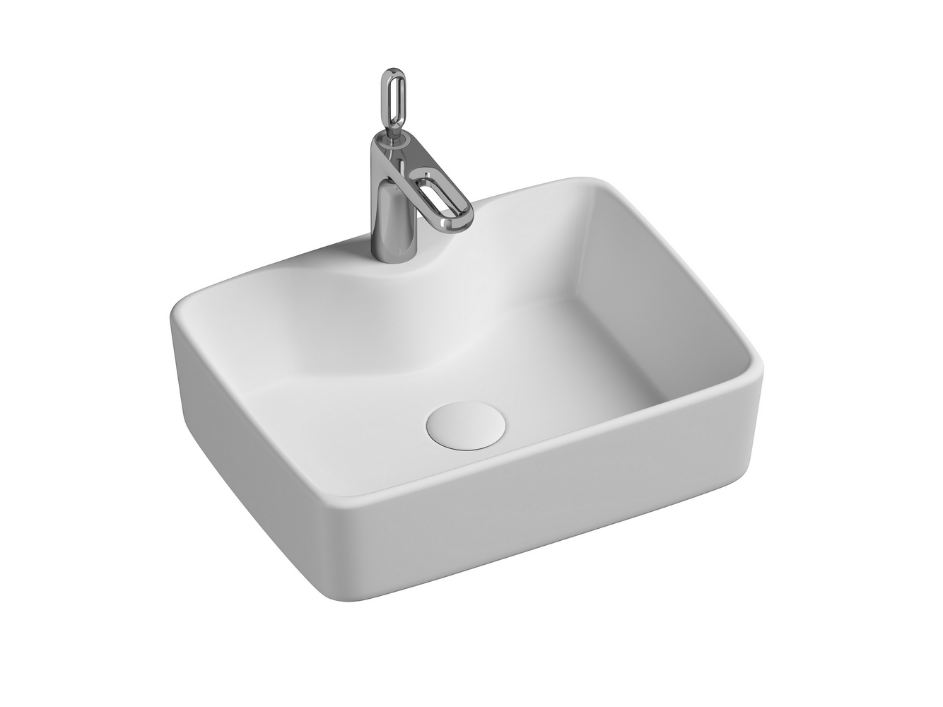 Накладные раковины CERAMICANOVA CN6033 Умывальник чаша накладная прямоугольная Element 480*370*130мм