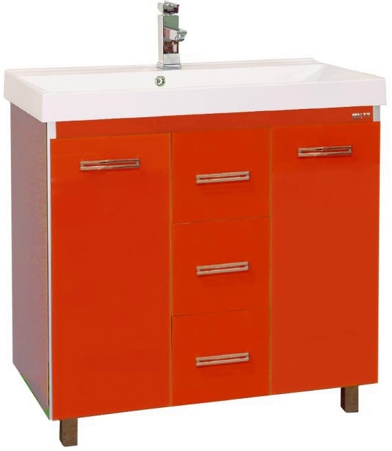 Тумба подвесная Misty Джулия QVATRO Л-Джк01090-0413Пр3Я краколет красная