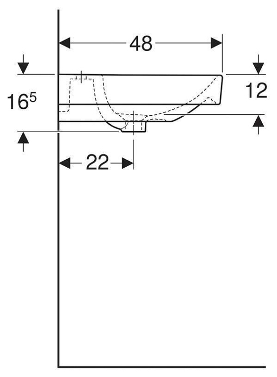 Раковина Geberit Smyle Square 120x48 500.223.01.1