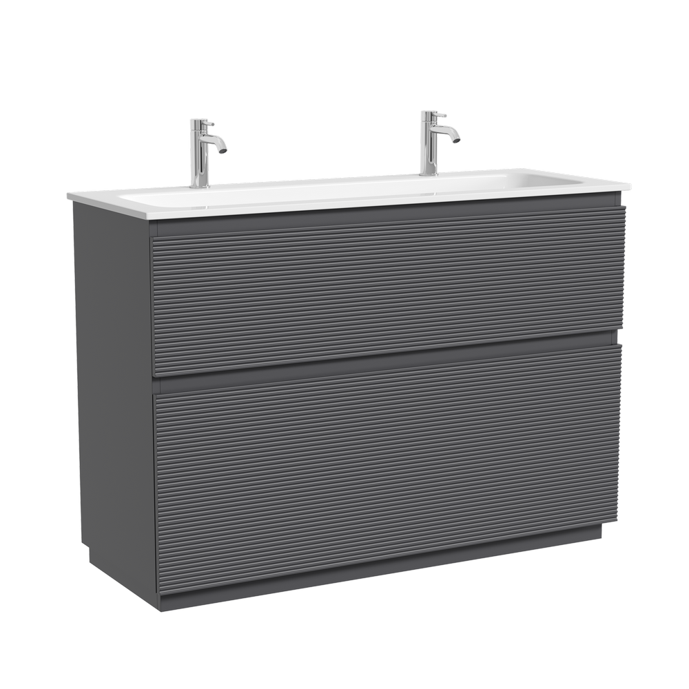 Тумба напольная SANCOS  Folk Floor 1190х445х850, c двумя ящиками оснащенными доводчиками, Grey soft, арт.FL120FGS