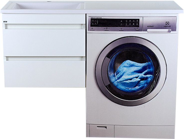 Тумба с раковиной Misty Фостер 55 подвесная, под стиральную машину (Э-Фос01055-012Я+5217120)