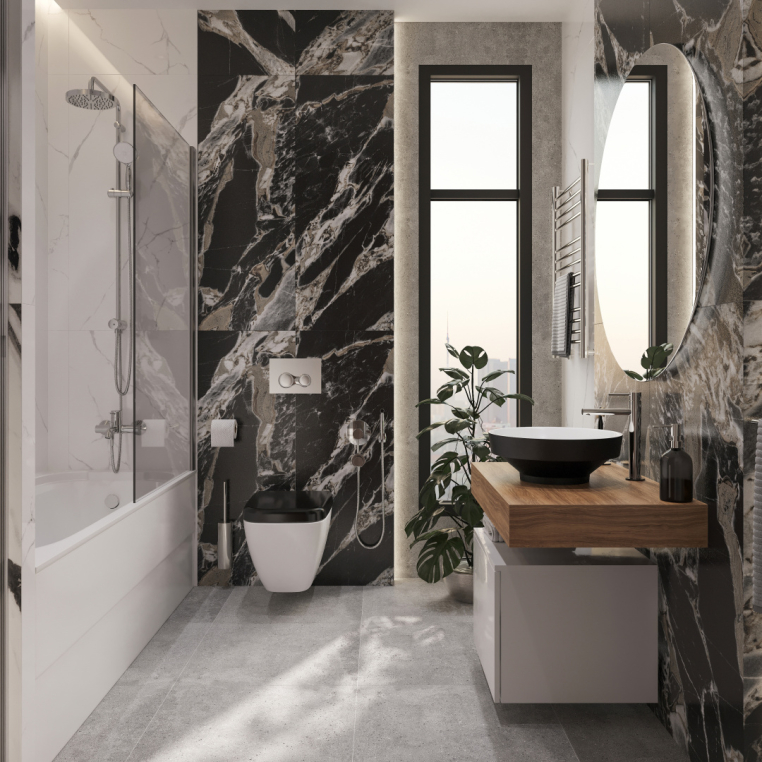 Мебель для ванной Stworki Ольборг 80 столешница дуб французский, без отверстий, с тумбой 50, с раковиной Vitra Water jewels