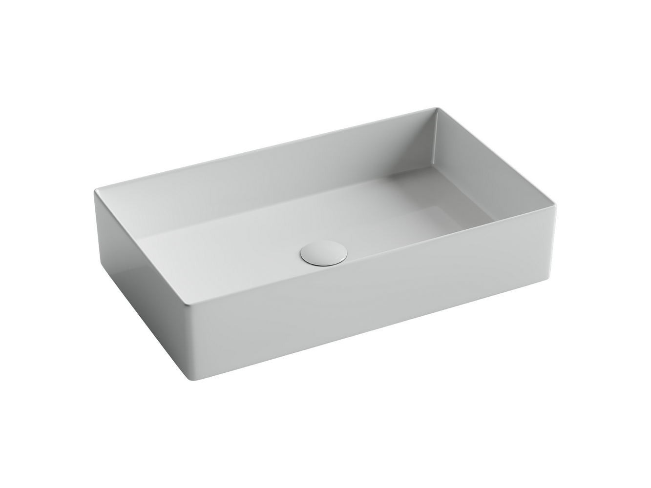Раковина накладная прямоугольная 601x361x130, без перелива, цвет белый, арт. CN6070