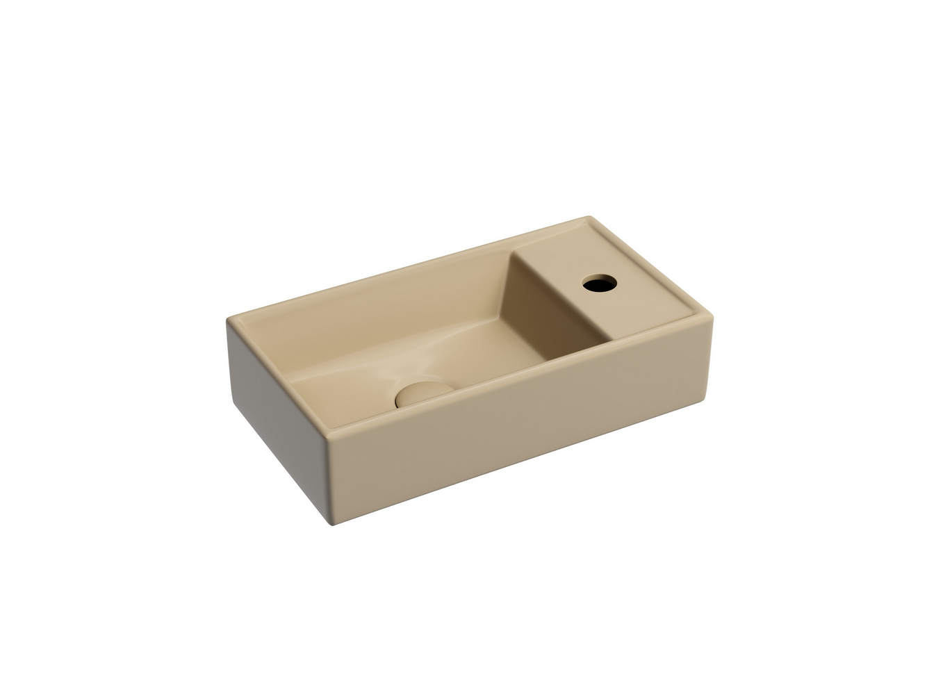 Умывальник подвесной прямоугольный (чаша слева, отверстие под смеситель справа) цвет капучино матовый Element 407x217x100