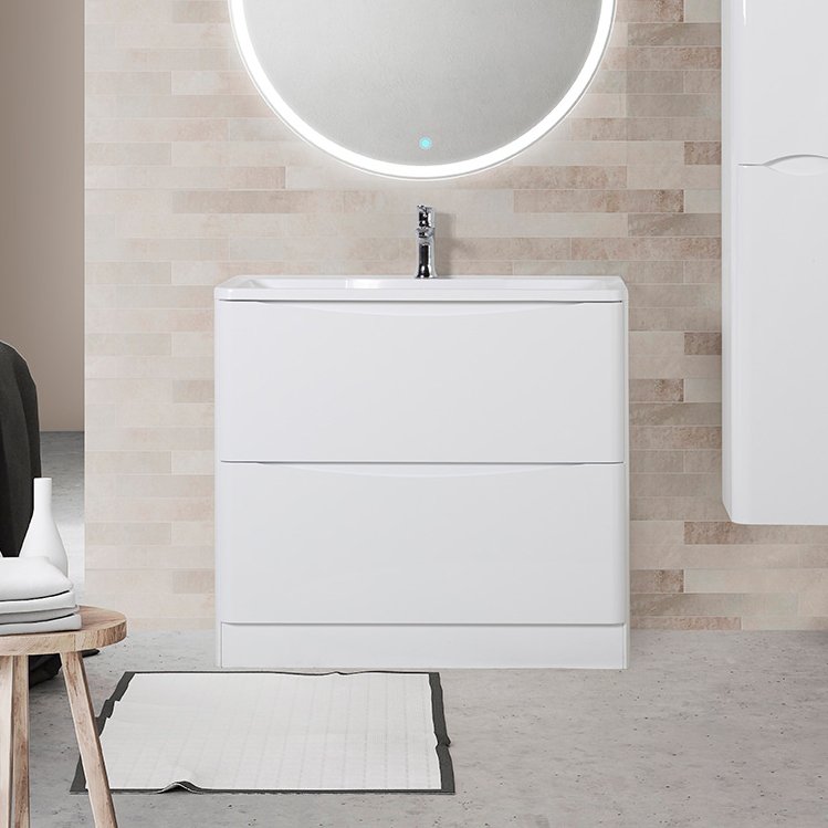Тумба под раковину BelBagno Acqua 80 напольная bianco lucido (ACQUA-800-2C-PIA-BL)