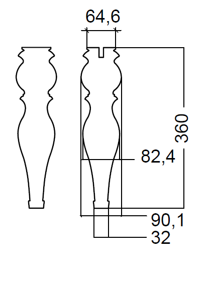 Ножки массив белые h36 (пара)
