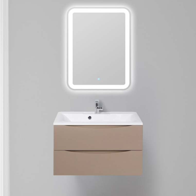 Комплект мебели BelBagno Marino 80 capucino lucido (MARINO-800-2C-SO-CL-P+BB800/450-LV-MR-PR+SPC-MAR-600-800-LED-TCH)