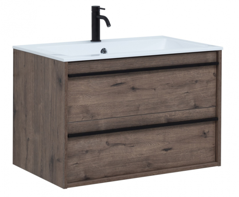 Тумба с раковиной Aquanet Lino 80 00271948 дуб веллингтон