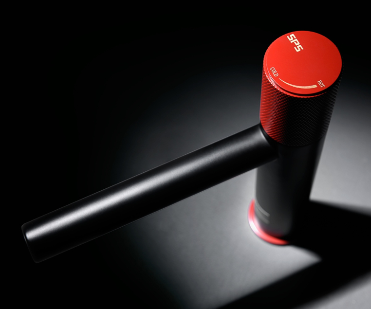 Смеситель высокий AVANGARDE черный, красный (2030RH)