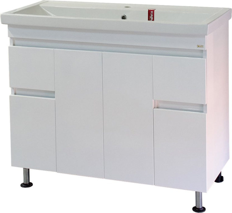 Тумба под раковину с 2 ящиками Misty Фостер 100 Э-Фос01100-01Н2Я белая