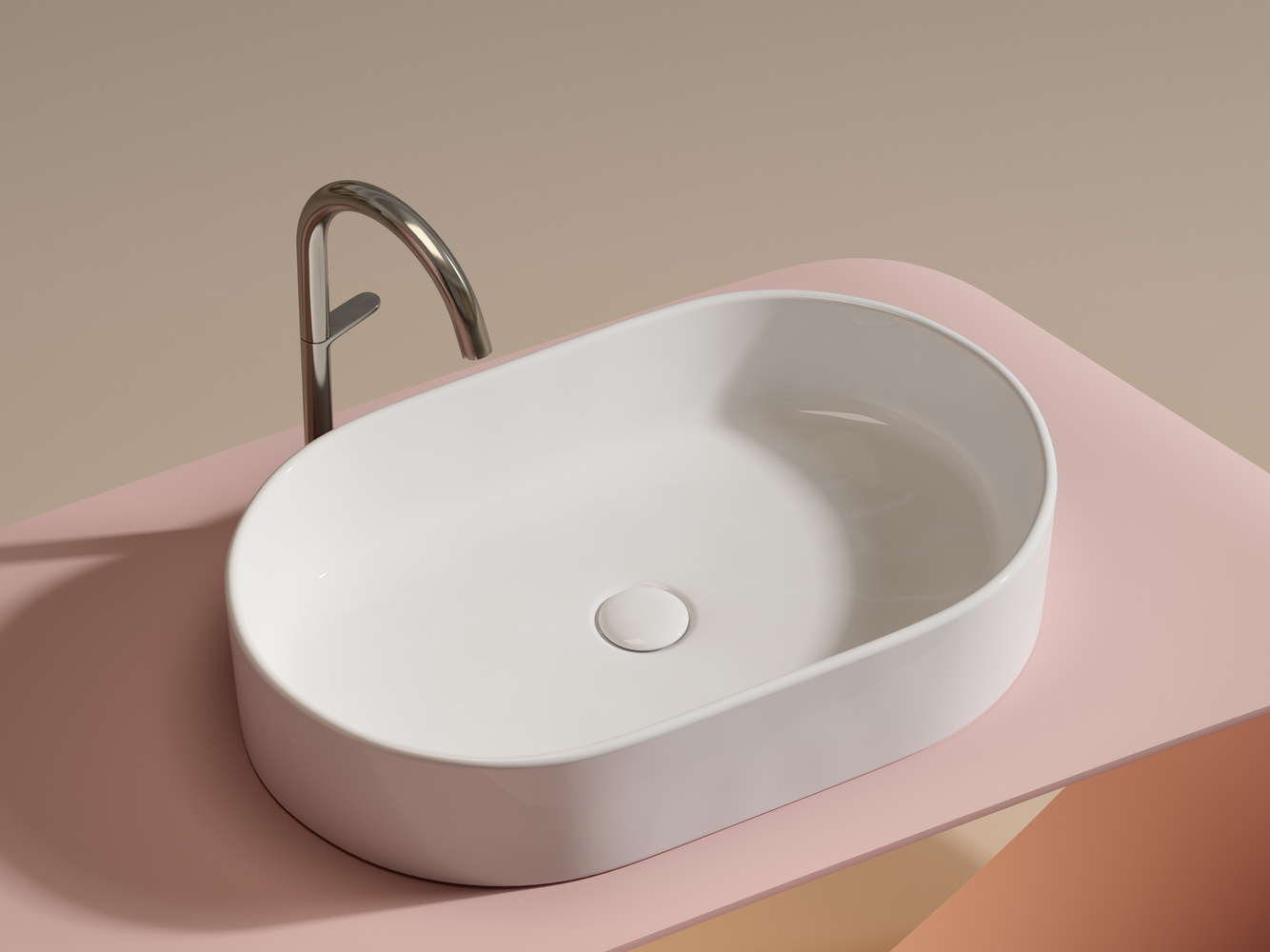 Умывальник чаша накладная овальная Element 608x385x122мм