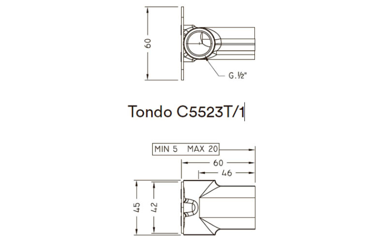 Встраиваемая часть для настенного смесителя Nicolazzi Tondo C5523T/1